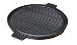 משטח צלייה עגול פסים 53 ס"מ יציקת ברזל + 2 ידיות