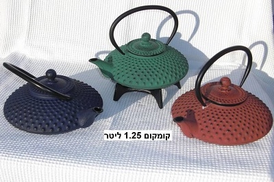 קומקום תה 1.25 ליטר יציקה שחור אדמה ציפוי אמייל פנימי S-1.2L/9915 3