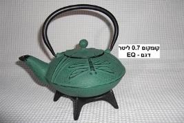 קומקום תה 0.7 ליטר יציקה ירוק פרפר ציפוי אמייל פנימי