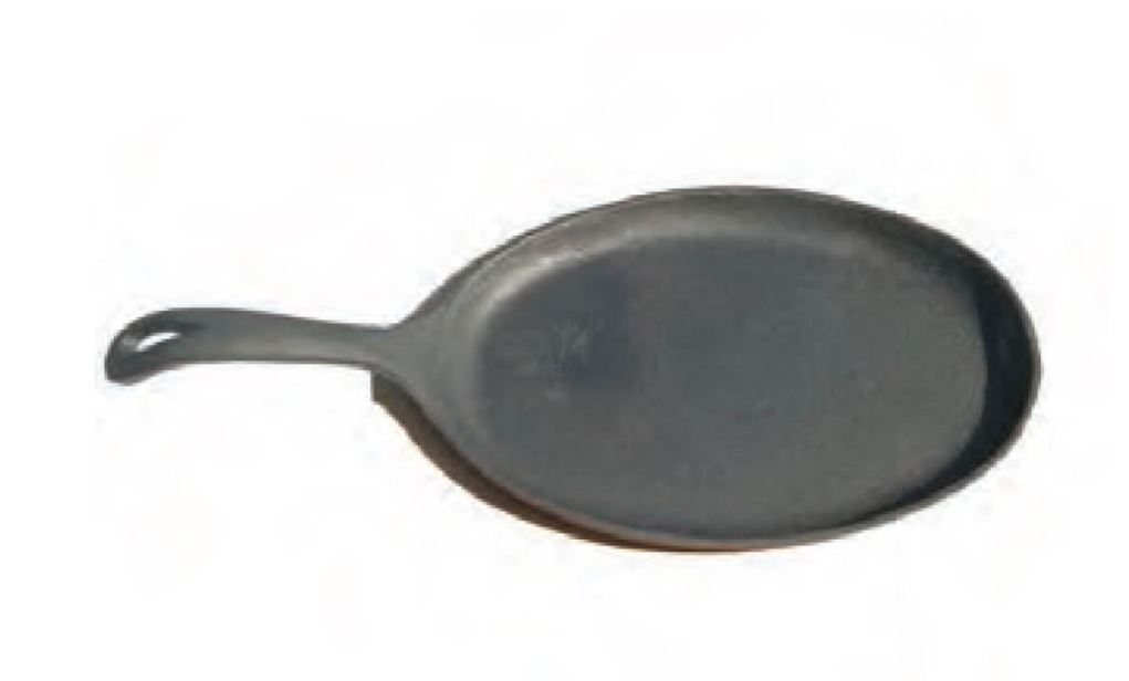 פלטה / פלנצ'ה יציקה עגול דו צדדי מחורץ / חלק שחור 36 ס"מ 3