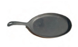 פלטה / פלנצ'ה יציקה עגול דו צדדי מחורץ / חלק שחור 36 ס"מ