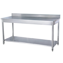 שולחן נירוסטה 180/70 ג-90 ס"מ + מדף תחתון יבוא ( להרכבה )