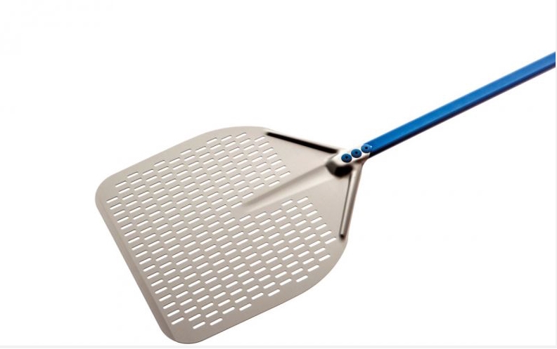 כף פיצה 36 ס"מ אלומי' אנודיז מרובעת מחוררת ידית 120 ס"מ כחולה GIMETAL 3