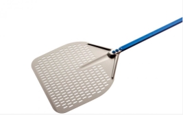 כף פיצה 36 ס"מ אלומי' אנודיז מרובעת מחוררת ידית 120 ס"מ כחולה GIMETAL