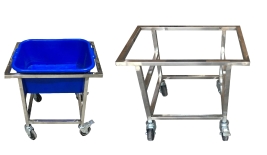 עגלה מסגרת למיכל 70 ליטר נירוסטה 304 B-M (מסופק ללא מיכל)