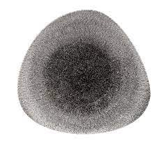 קערה נמוכה משולש  ללא שוליים 28 ס"מ שחור CHURCHILL RAKU BLACK 3