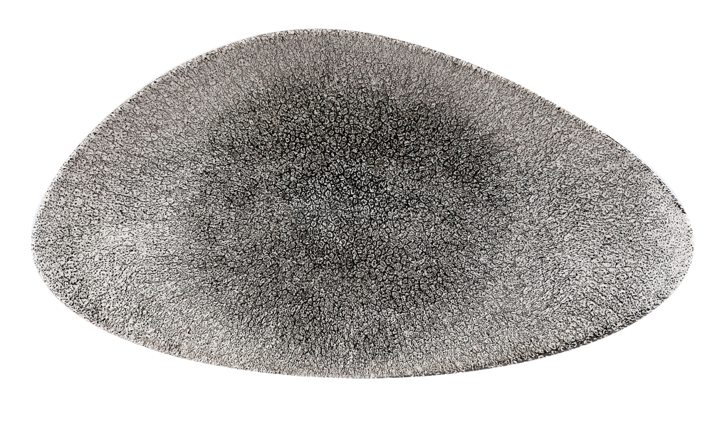 צלחת משולשת אסימטרי 35/18.8 ס"מ CHURCHILL RAKU BLACK 3