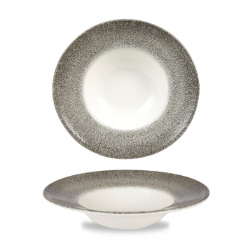 קערה 24 ס"מ שוליים רחבים שחור CHURCHILL RAKU BLACK 3