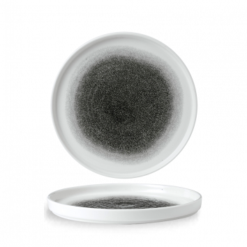 צלחת שף 26 ס"מ קנט 2 ס"מ שחור קוורץ 1/6  CHURCHILL RAKU QUARTZ BLACK 3