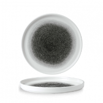 צלחת שף 26 ס"מ קנט 2 ס"מ שחור קוורץ 1/6  CHURCHILL RAKU QUARTZ BLACK