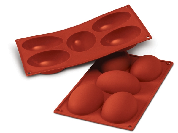 תבנית סיליקון חצי ביצה 5 שקעים SILIKOMART 3