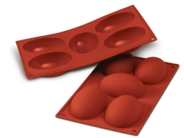 תבנית סיליקון חצי ביצה 5 שקעים SILIKOMART