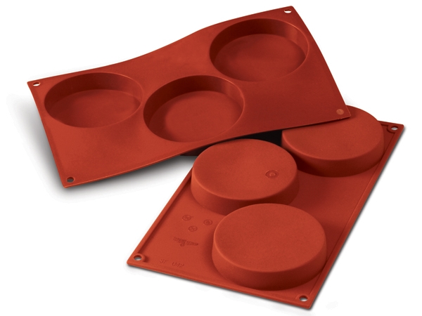 תבנית סיליקון  3 שקעים קוטר 10 ג-2 ס"מ SILIKOMART תואם FR023 3