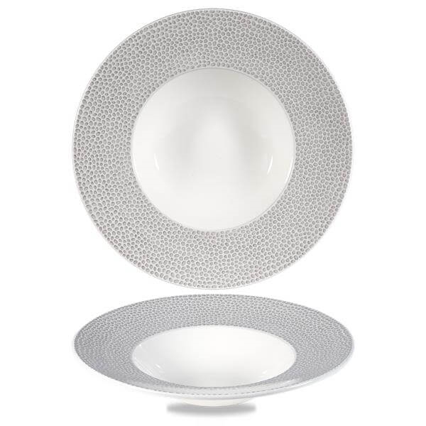 צלחת פסטה 28 ס"מ שוליים רחבים צדף אפור  CHURCHILL Spinwash Shale Grey isla 3