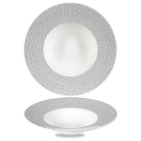 צלחת פסטה 28 ס"מ שוליים רחבים צדף אפור  CHURCHILL Spinwash Shale Grey isla