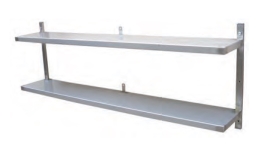 מדף נירוסטה כפול 30/100 ס"מ + ברגים