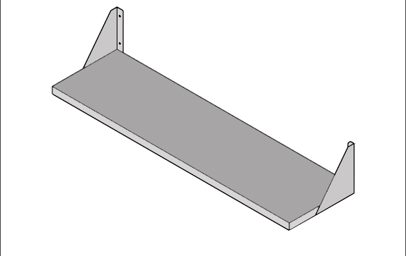 מדף נירוסטה בודד לתליה דו צדדית 150/30 ס"מ 3
