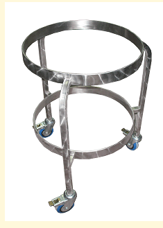 עגלה נירוסטה מחוזקת ל-2 מסננות 54 ס"מ קוטר עליון פנימי 520 מ"מ ג-750 מ"מ 3