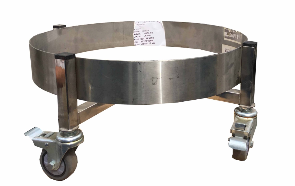 עגלה נירוסטה מחוזקת למסננת 54  ס"מ גלגל נירוסטה "4 קוטר עליון פנימי 520 מ"מ ג-750 מ"מ 3