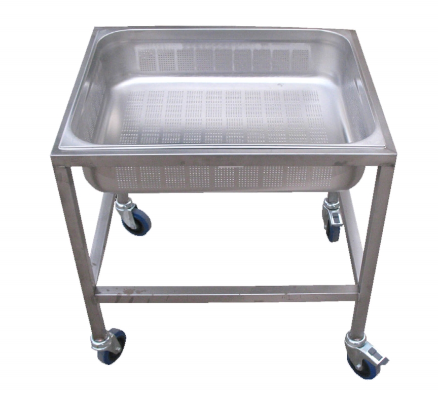 עגלה נירוסטה לסינון ושטיפה לגסטרונום מסננת / מחורר  2/1 גובה כללי  720 מ"מ 3