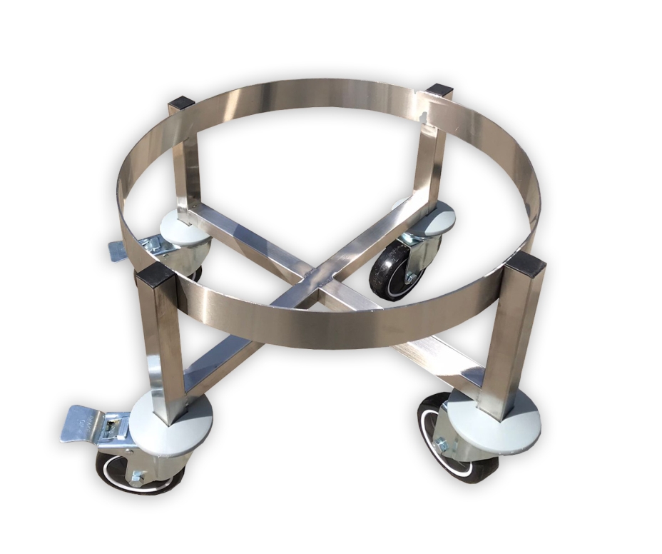 עגלה נירוסטה לפח אשפה 60 / 76 / 80 ליטר קוטר 43 ס"מ (לפח 7208192) מבצע- BMC