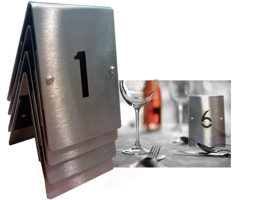 סט 6 מעמדי מספרים  נירוסטה דו צדדי מוברש רקע שחור מ 43 עד 48-מידות 11*10 ג' 14 ס"מ