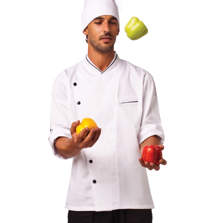 ז'קט שף ביסטרו לבן שרוול ארוך warker L 3